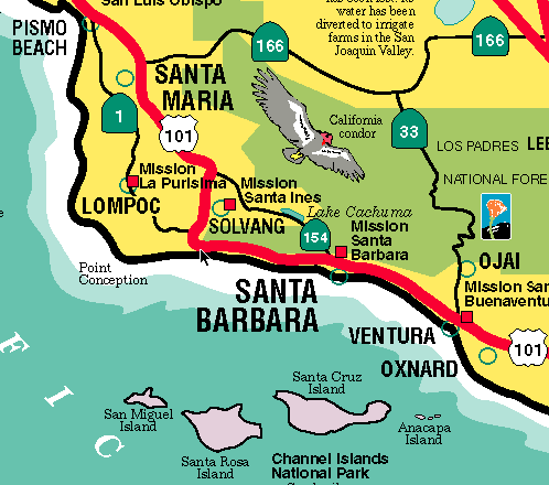 map of california coast. Along the California coast not