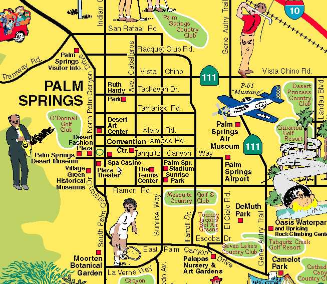 Palm Springs Map Online Map