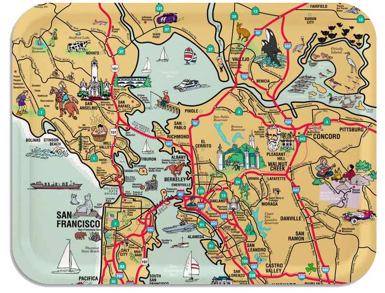San Francisco Bay area map tray