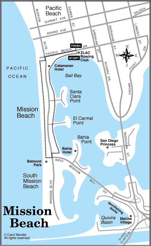 Mission Beach walking tour map