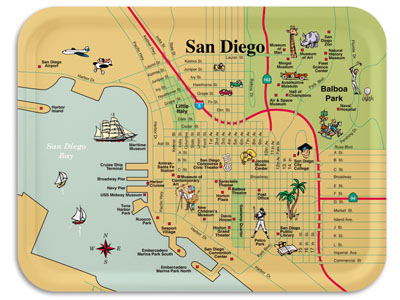 Downtown San Diego map tray