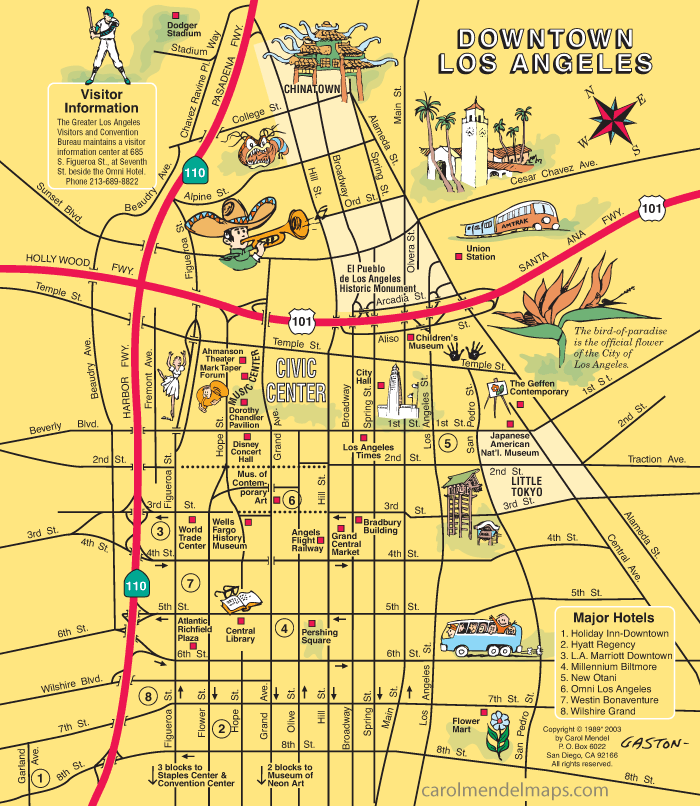 map of downtown Los Angeles