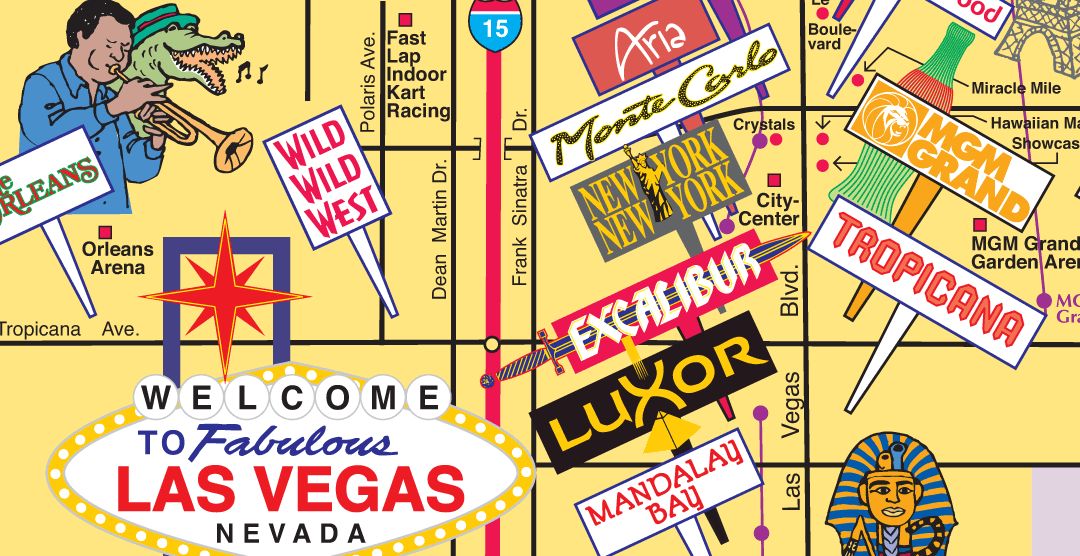 enlarged section of the Las Vegas map