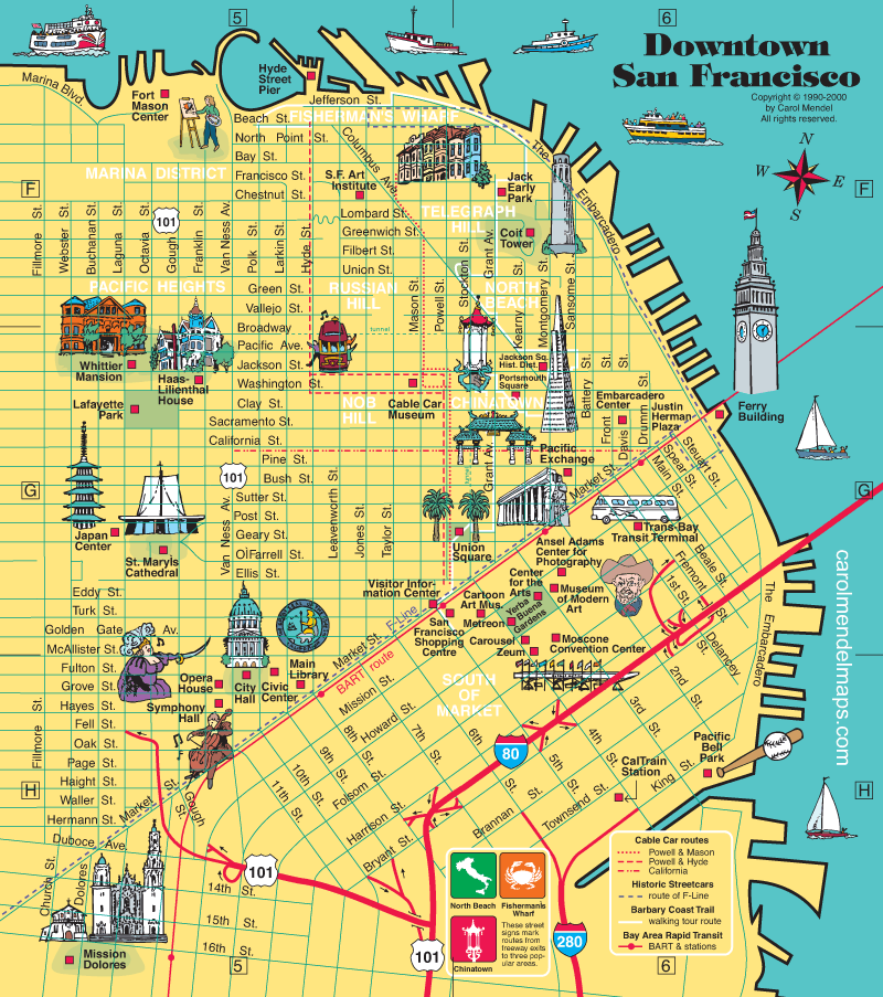 map of downtown San Francisco