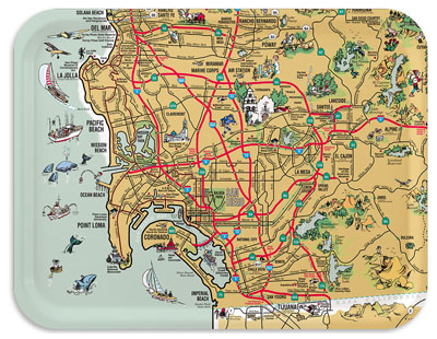 San Diego map tray