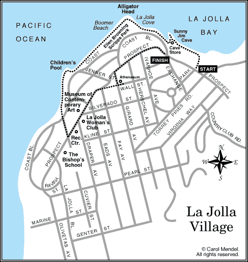 Map of La Jolla walking tour