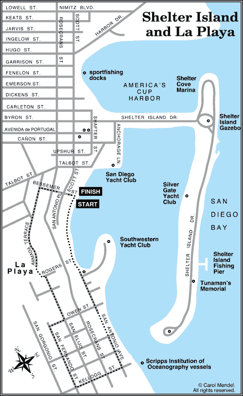 La Playa walking tour map