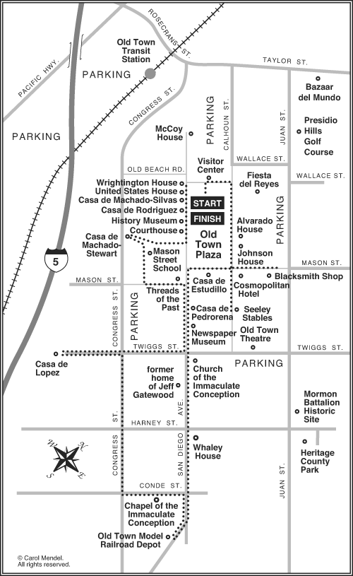 Old Town San Diego walking tour map