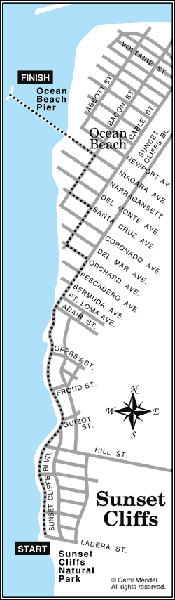 Sunset Cliffs walking tour map